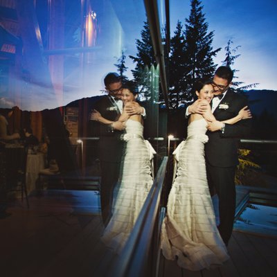 L'il wat Whistler wedding reception at night