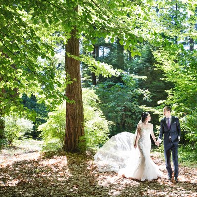 Stanley Park Pavilion wedding portrait in forest