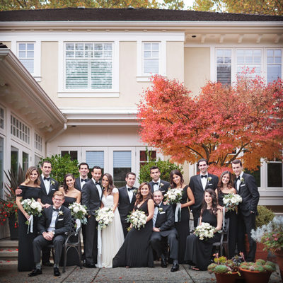 Wedding Party portrait in Fall