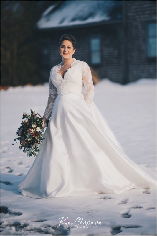 Bridal Portrait in the Snow - Maine Weddings