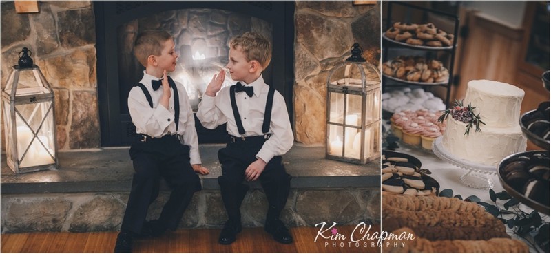 Ring Bearers High Fiver at Red Barn Wedding