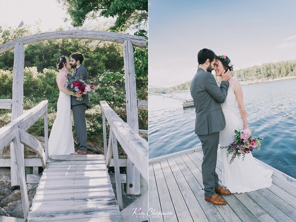 Maine Wedding Photos on Dock
