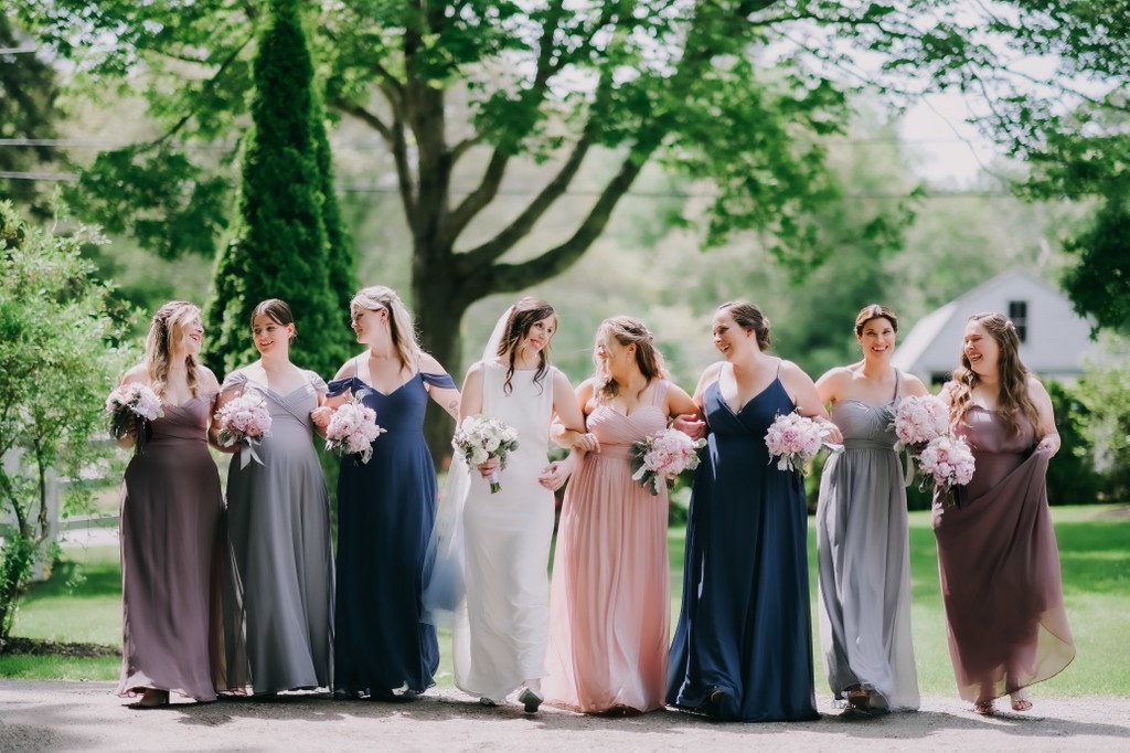 Bridesmaids at Maine's Live Well Farm wedding Photography by Kim Chapman