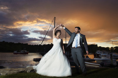 Nonantum Wedding Photography - Couple at Sunset