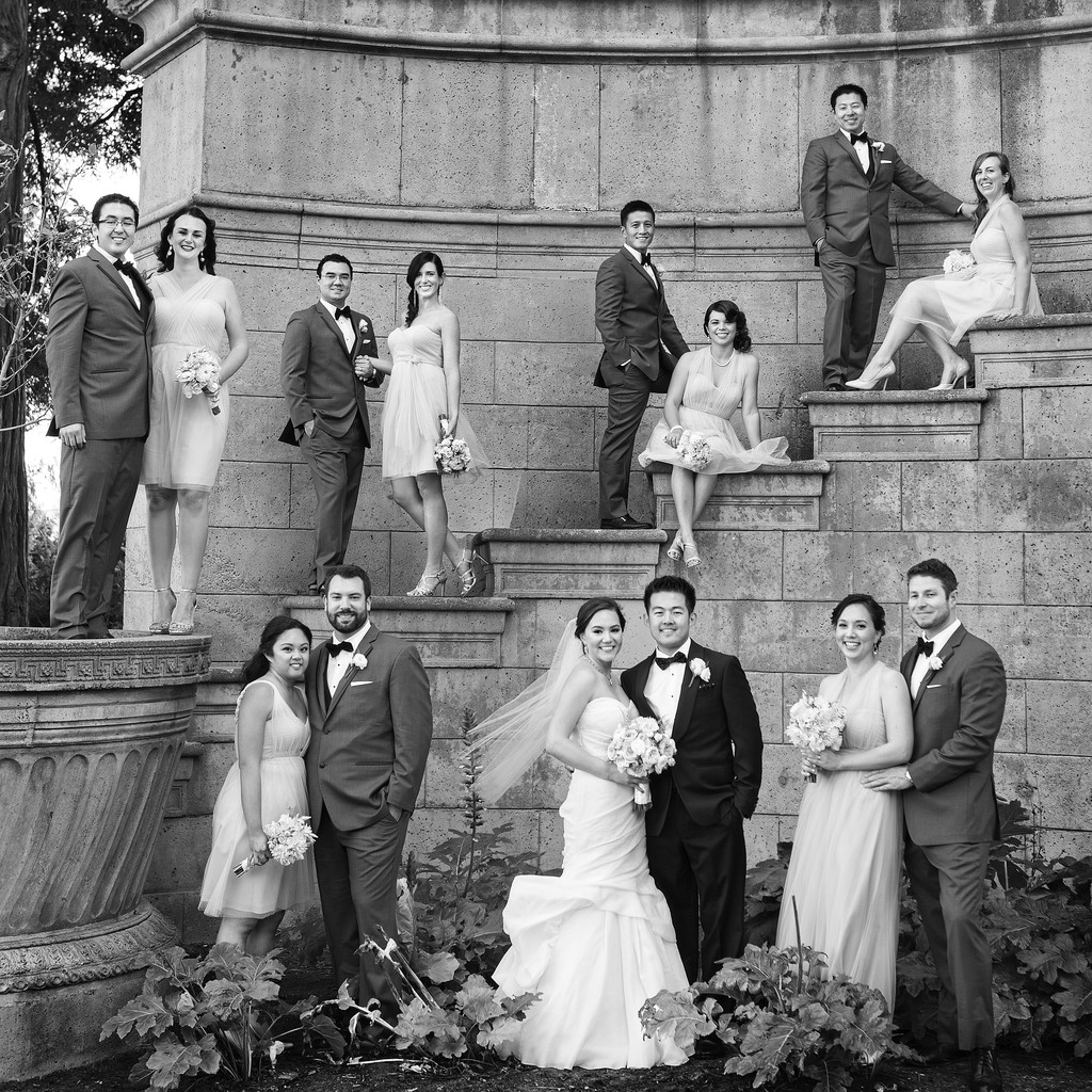 Bridal Party Photo Palace of Fine Arts San Francisco