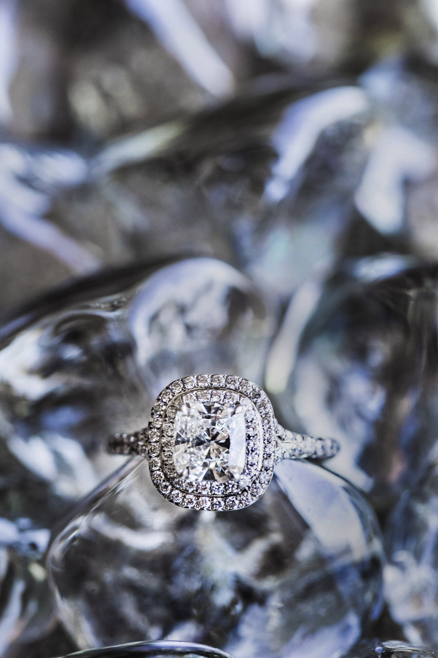 Diamond Engagement Ring on Ice