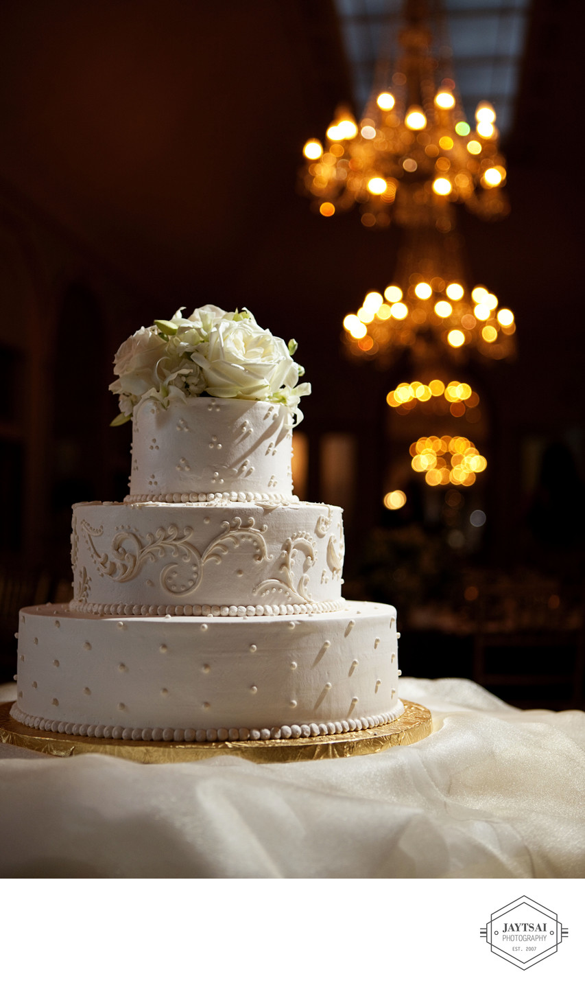 Wedding Cake and Chandelier