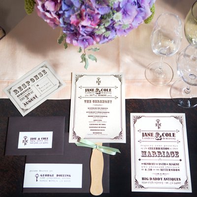 Wedding Stationery and Floral Centerpiece