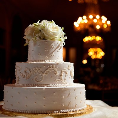 Wedding Cake and Chandelier