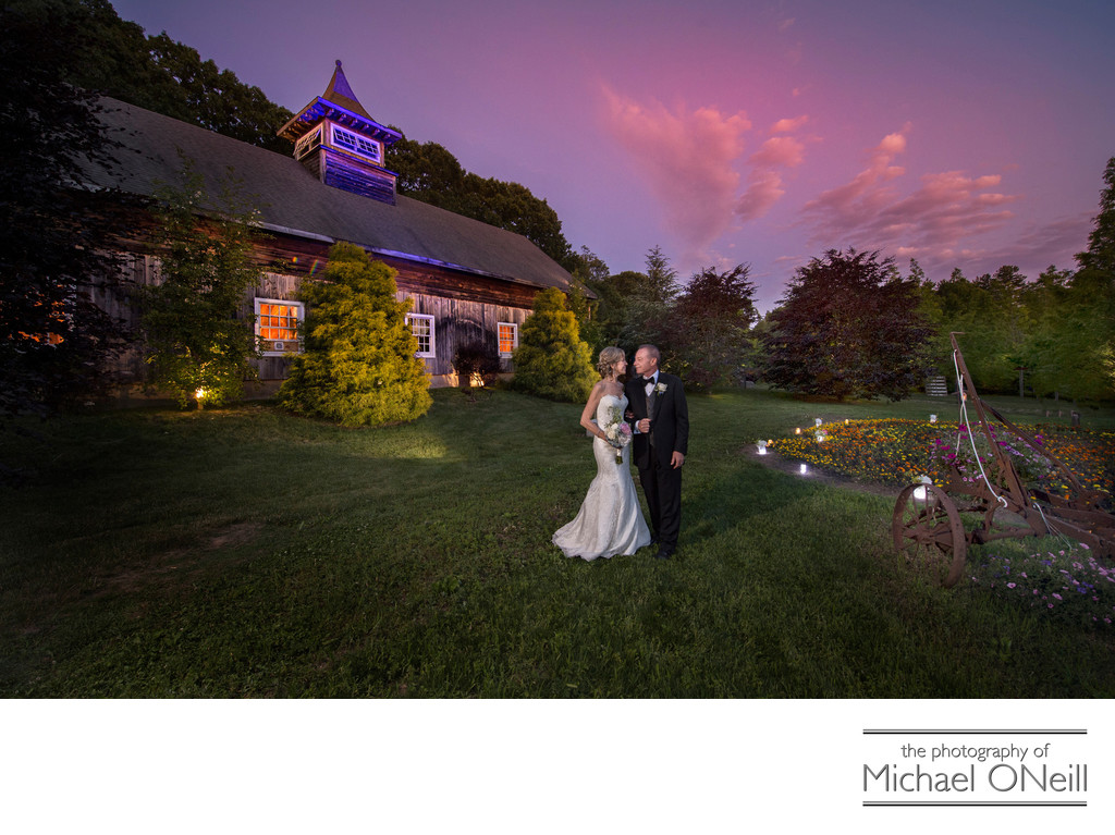 Barn Wedding Sunset Photograph Long Island