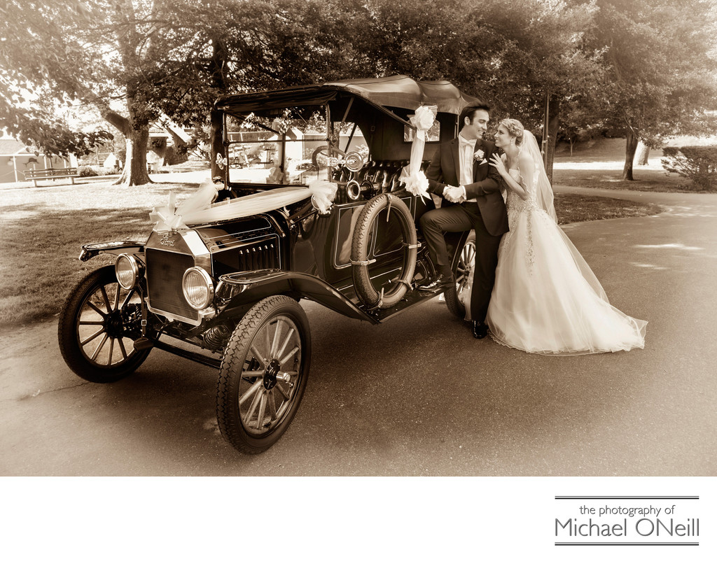Antique Car Wedding Pictures Northport NY