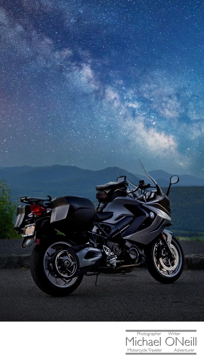Motorcycle Tour Vacation Travel BMW Milky Way Photograph Image