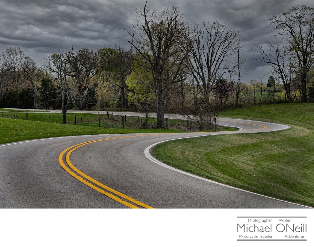 Motorcycle Tour and Travel Photography Twisty Windy Ohio Road Pictures