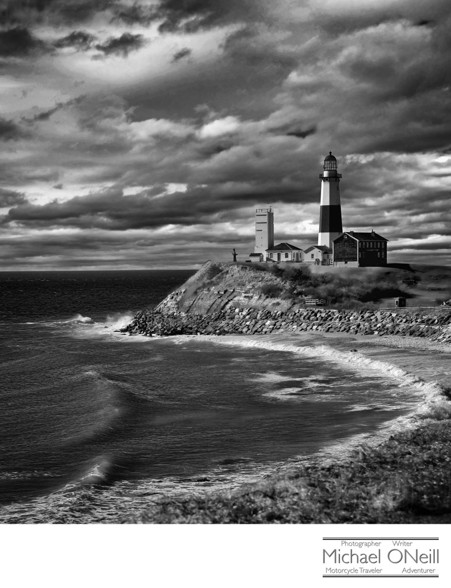 Fine Art Motorcycle Travel Photography Montauk NY Lighthouse Writer Author