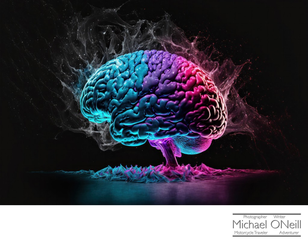 Computer Generated Profile Image Of Human Brain