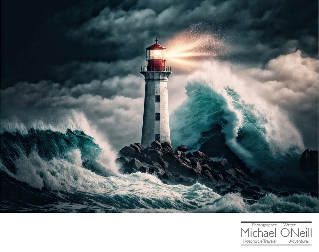 Angry Seas Batter An Unrelenting Lighthouse In This AI Generated Scene