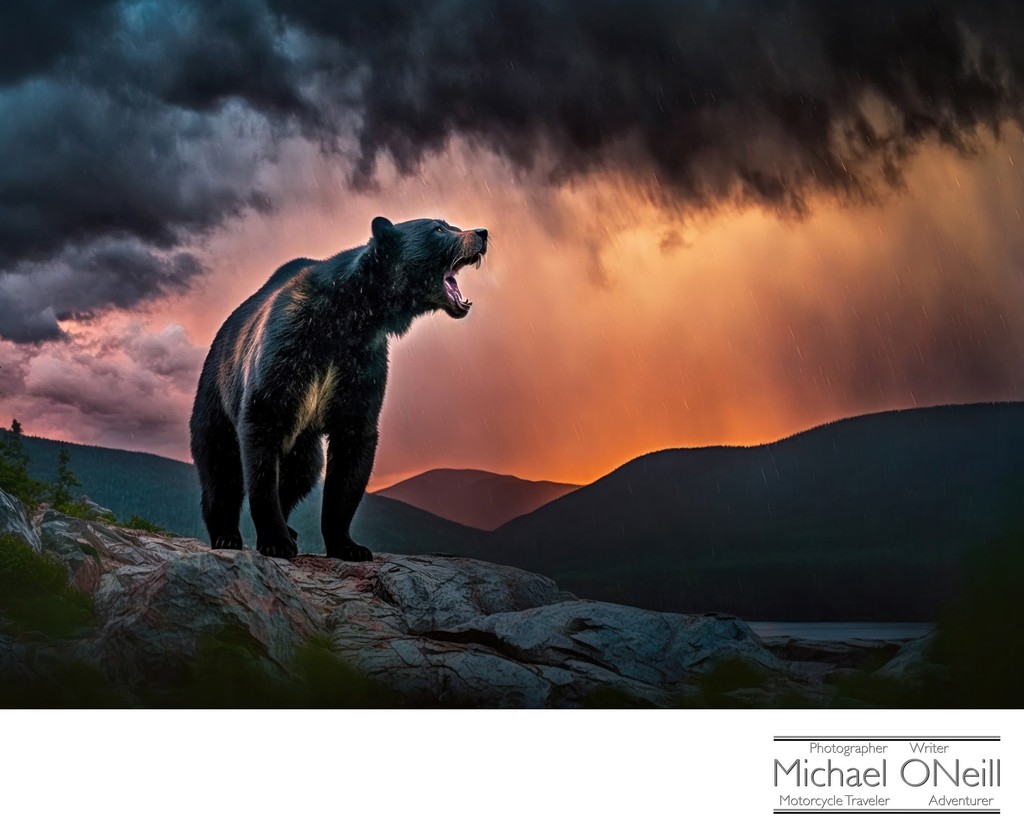 Aggressive Black Bear Howling At Mother Nature