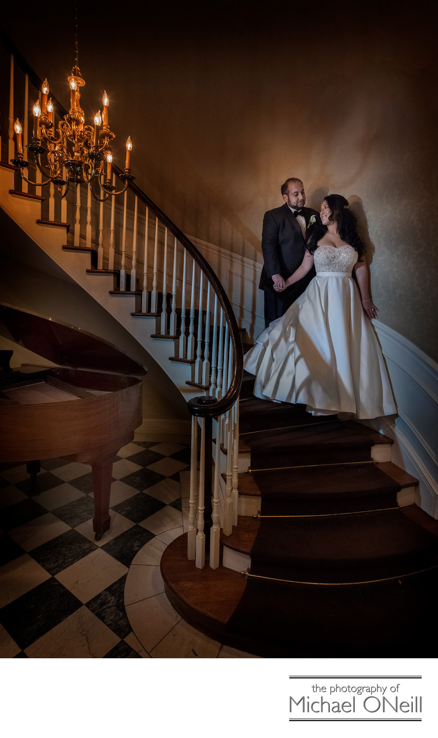 Royalton Mansion Roslyn LI Wedding Photos Staircase
