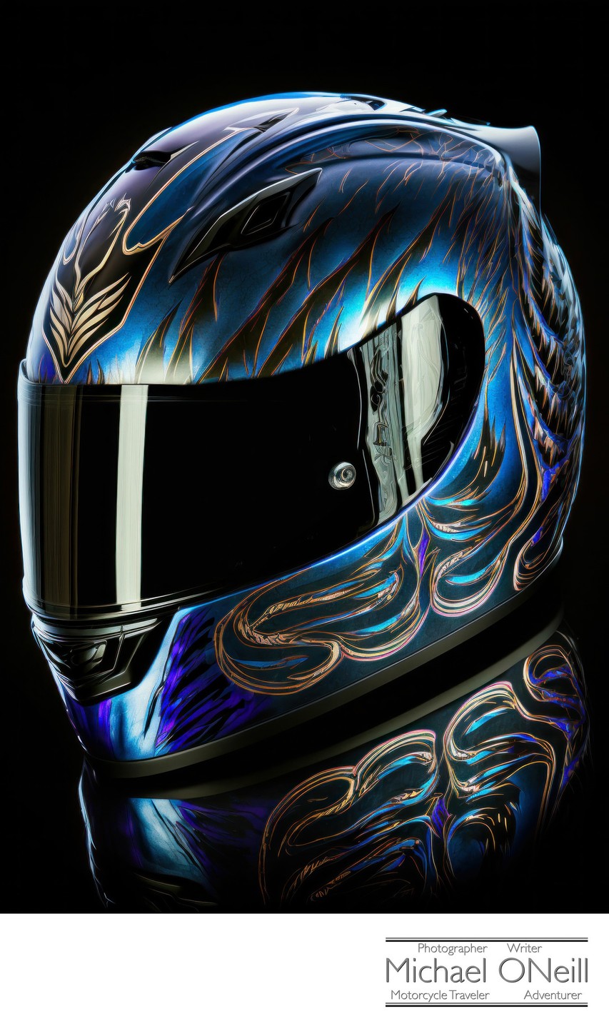 AI Generated Image Of An Intricately Decorated Racing Helmet