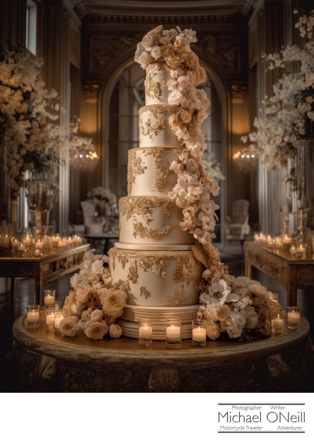 Incredible Wedding Cake Creation On Display In An Elegant Venue