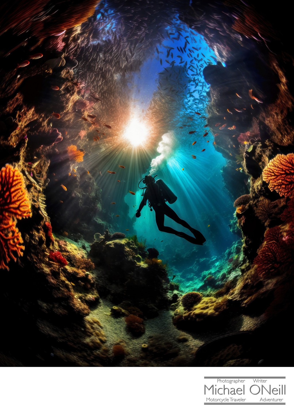 Scuba Diver Explores A Breathtaking Coral Reef