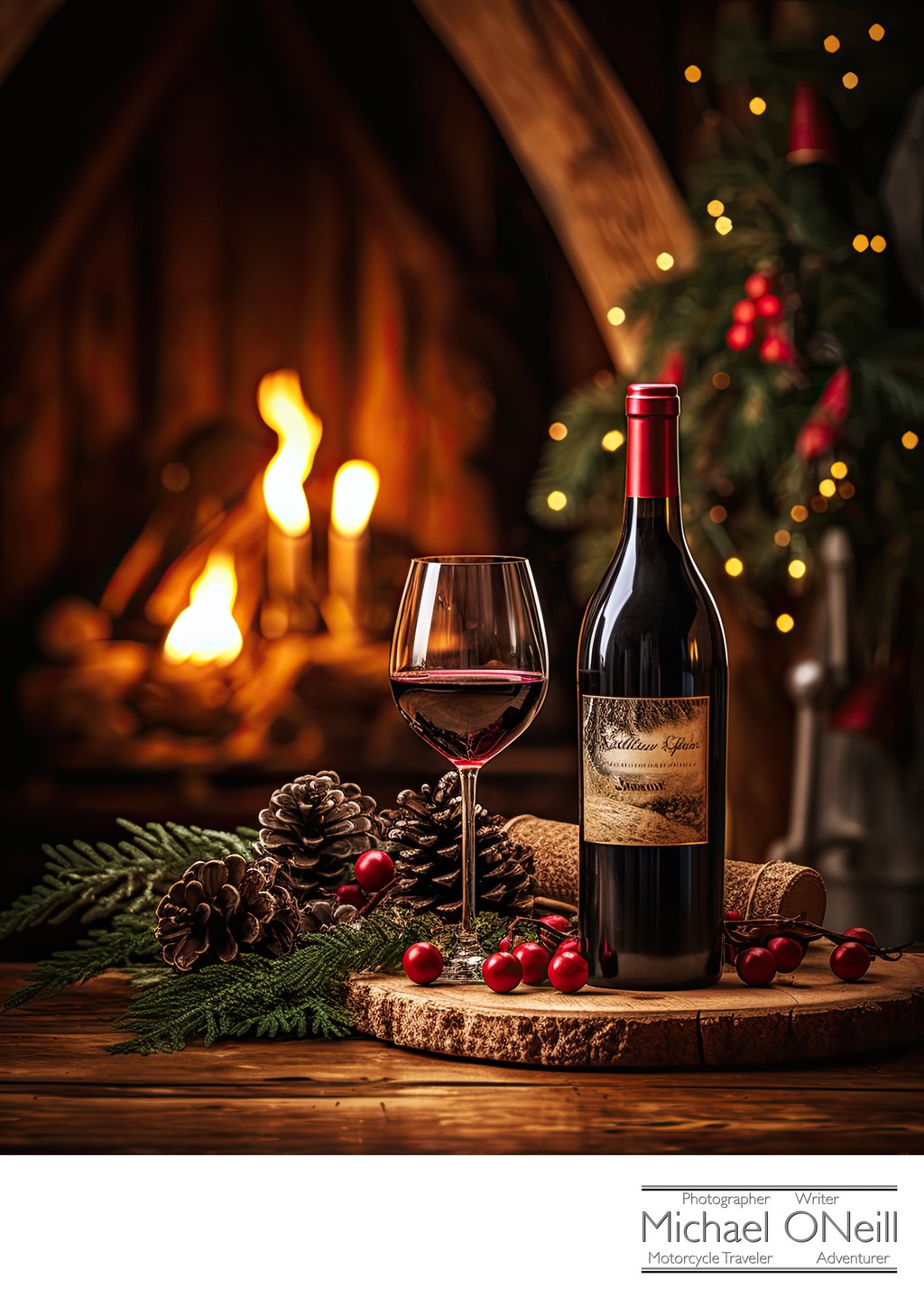 Special Winter Holiday Vintage Of Fine Red Wine