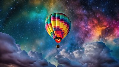 Hot Air Balloon Adventure Into The Night Sky
