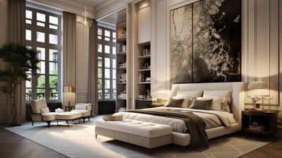 Computer Generated Interior Design For Elegant Bedrooms