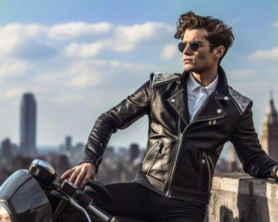 Men's Biker Leather Fashion Images