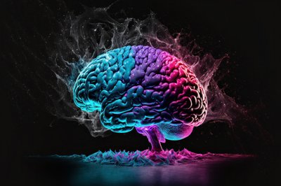 Computer Generated Profile Image Of Human Brain
