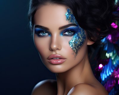 Glitter Glamour • High Fashion Headshot With Dramatic Makeup
