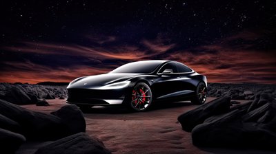 Starstruck • A Tesla Automobile On The Surface Of Mars