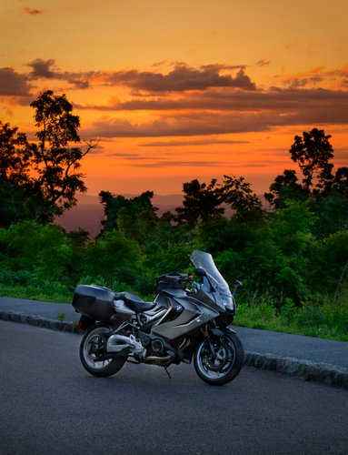 Blue Ridge Mountain Parkway Sunrise Motorcycle Road Trip