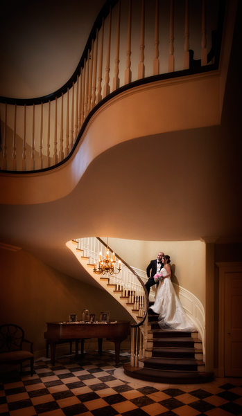 Royalton Mansion Staircase Wedding Pictures