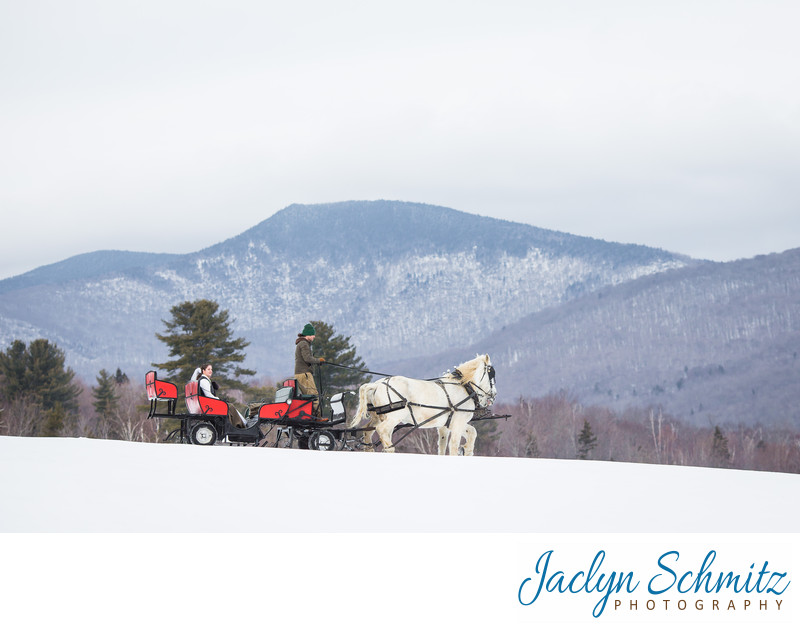 Sleigh ride wedding at Mountain top Inn