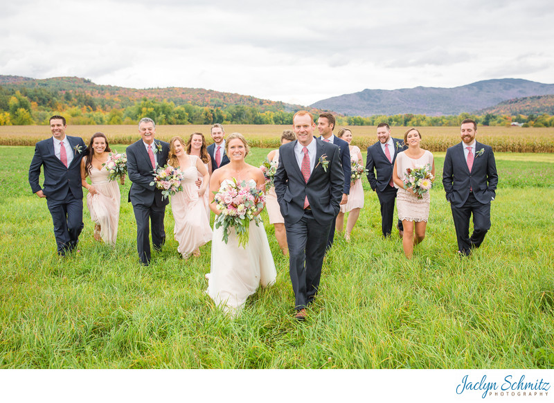 Casual wedding party photos Vermont