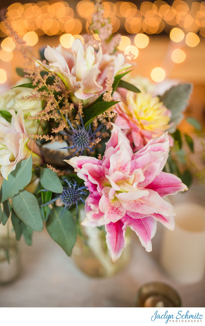 Pink lily wedding flowers