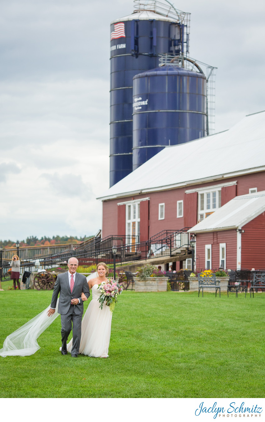 Bride and Father Boyden Farm