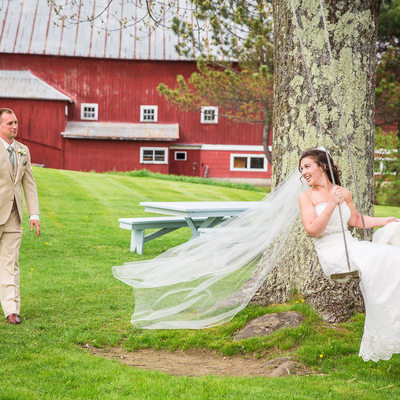 Tree swing wedding photos