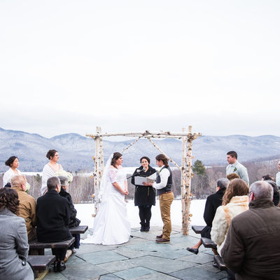 Terrace wedding ceremony Mountain Top Inn