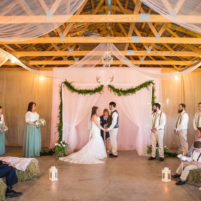 Indoor wedding ceremony Franklin County Field Days