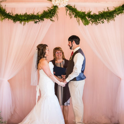 Soft Pink and antler wedding decor