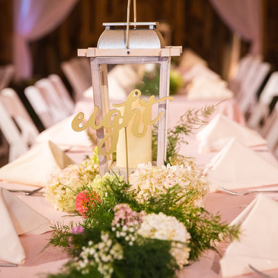 White lantern wedding decor
