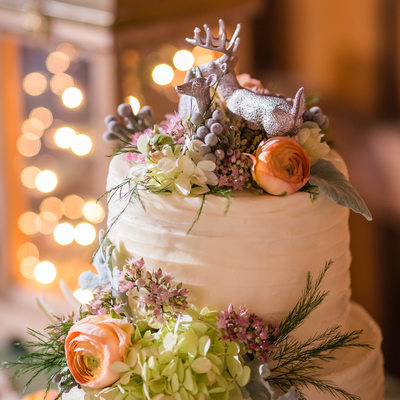 Deer wedding cake by Sweetie Pies Nancy Cadieux