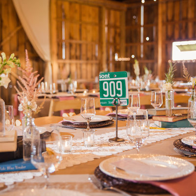 Creative Vermont table numbers