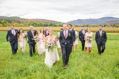 Casual wedding party photos Vermont