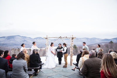Terrace wedding ceremony Mountain Top Inn