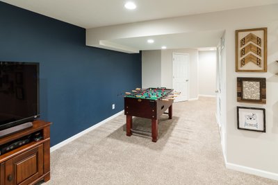 large finished basement