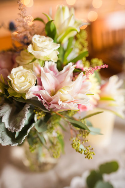Soft pink wedding flowers vermont