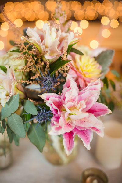 Pink lily wedding flowers